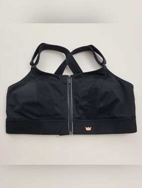 Shefit Ultimate Sports Bra 3 Luxe Black Front Zip Adjustable High Impact EUC!
